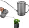 XCDMJ Gießkanne für Zimmerpflanzen mit langem Auslauf 1.0 L, Pflanzengießkanne, Gießkanne Zimmerpflanzen, kleine Gießkanne, Innengießkanne Bewässerung von Blumen, Haus, Außen und Garten (Grau)