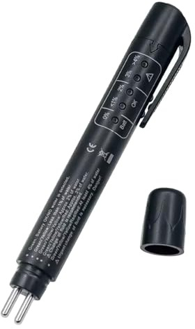 Detector de líquido de Frenos – Analizador de Humedad del líquido de Frenos para Coche, comprobador electrónico de líquido de Frenos | Probador anticongelante con indicador LED, lápiz de Prueba de
