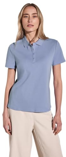 STREET ONE Damen A322942 Poloshirt mit Rippstruktur, Viola Lilac, 46