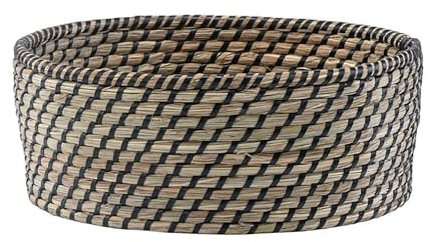Napco Imports 11,4 x 27,9 cm Rattan-Blumentopf-Abdeckung, dekorativer Korb mit Schale, Garten, Zick-Zack-Muster