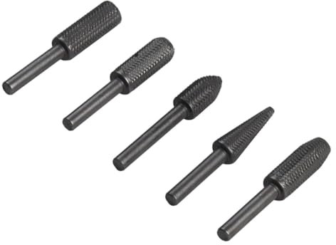 Fangxuee Juego de 5 Limas Rotativas de Acero para Fresadora, Fresa de Amolar, Vástago de 6 mm, para Amoladora, Taladro y Tallado de Madera.