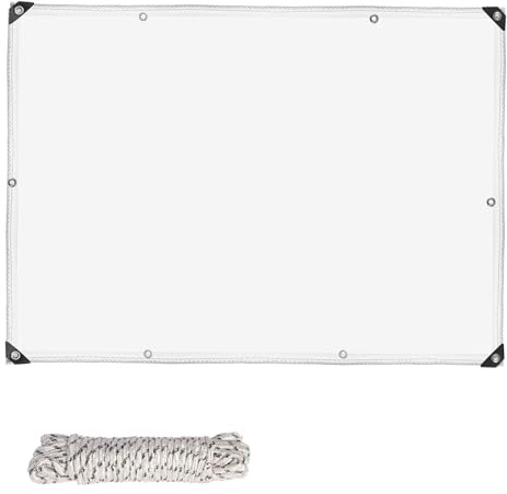 Plane Wasserdicht 230 x 240 cm mit Ösen - Uv-Beständige & Reißfeste Transparent Planen Wasserdicht für Schutz vor Witterung für Outdoor Carport Zelt Camping Vordach, A