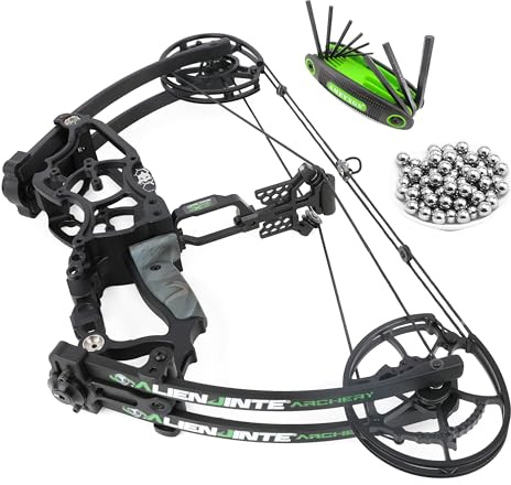 surwolf 17 Compoundbogen Kit 30~70lbs Einstellbare Stahlkugelbogen Dual Use Jagdbogen Erwachsenebogen RH&LH kann Pfeil und Stahlkugel
