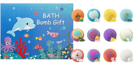 12Stück Bath Bomb Gift Set for Kids, Bath Bombs for Kids with Surprise Inside, Natrual und organische Blase Bad Bomben,Badezusatz Kinder,Schaumbad, Bringen Sie Kindern Ein Lustiges Badeerlebnis