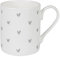 Sophie Allport - Grey Hearts Mug, Fine Bone China, Gift Box, Dishwasher Safe (Large Size, 425ml)