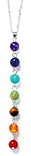Set di 2 gioielli dei 7 chakra, collana in stile albero della vita e braccialetto di perline, per yoga, reiki, preghiera, guarigione, energia, equilibrio Necklace