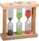 Fackelmann 49096 Sablier 3 en 1 pour Le thé, Bois, Verre, Sable, 9 cm