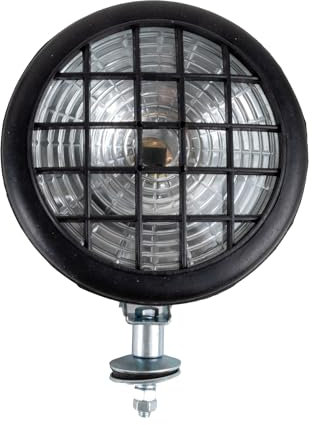 Ama Imel Faro da lavoro alogeno Ø 135mm: Faro per trattore con interruttore, Luce orientabile, Griglia di protezione, Cavo
