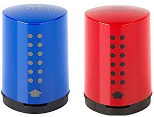 Anspitzer Mini Grip 2001 Einzelloch Display 10 Stück Blau/Rot