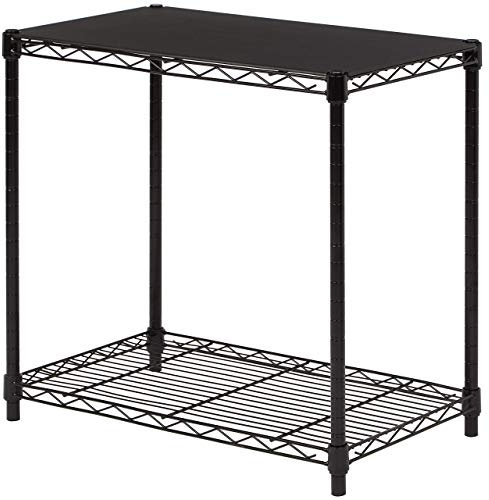 Amazon Basics 2 Regalböden Ebenen, stapelbar, Schwarz, 33.8 D x 58.9 W x 56.4 H cm