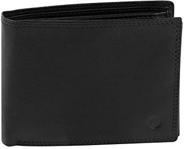Harrys-Collection HC Schlichte Querformat Geldbörse in weichem Nappa Leder Doppelnaht RFID Schutz, Farben:schwarz