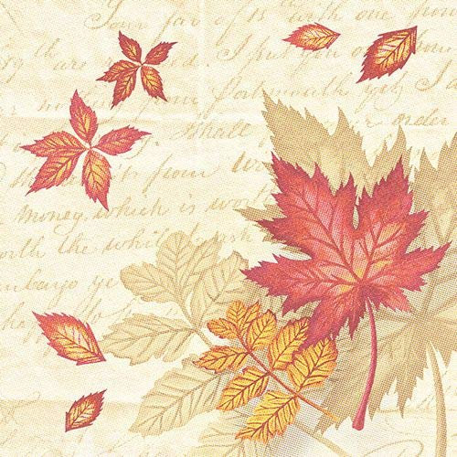 PAPSTAR 250 Servietten ROYAL Collection 1/4-Falz 40 cm x 40 cm Autumn Colours 86659 Premium stoffähnlich hochwertig Qualität stabil Gute Faltbarkeit Herbst Blätter