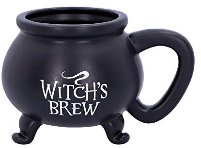 Nemesis Now U4791P9 Mug en résine et acier inoxydable Motif chaudron de sorcière Noir 13,5 cm
