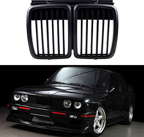 ProTuning Mattschwarzer Kühlergrill für BMW E30 325i/325is/325iX/325/325e/325es/318i/320i/M3 (1983-1991), Kunststoff, Auto, Autoteile, Schwarz
