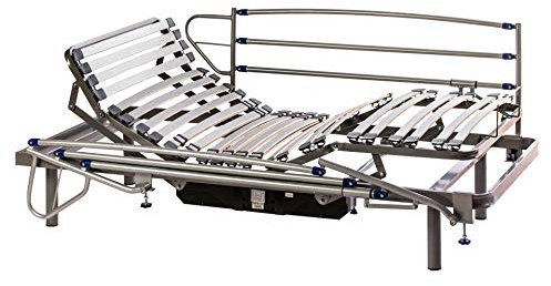 ekamia - ERIS Cama Articulada Eléctrica + Barandillas - 135cm x 190cm, Mando con Cable