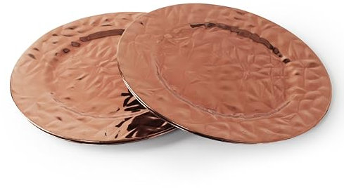 Juego de platos bajos de 33 cm, 4 unidades, color rojo