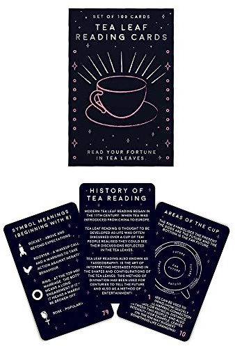 Gift Republic 100 Tea Leaf Reading Cards – Divination Deck for Beginners & Experienced Practitioners | Perfect for Tasseography & Fortune Telling | Easy-to-Use Guide to Tea Leaf Interpretation