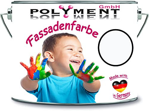 Fassadenfarbe mit Lotuseffekt hochwertige Silikonharzfarbe Sockelfarbe RAL 9016 Verkehrsweiß // Polyment GmbH