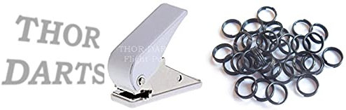 THOR-DARTS Dart Flight Locher + 100 Schaftringe schwarz/Dart