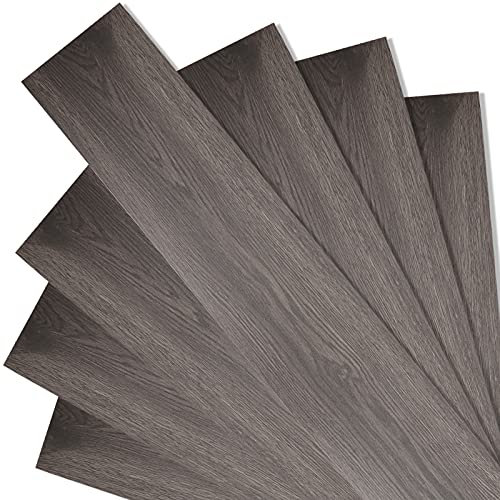 EINFEBEN Vinyl Laminat Dielen, Bodenbelag Selbstklebend Vinylboden,ca.1m² Rutschfest, Wasserfest(Night Oak)
