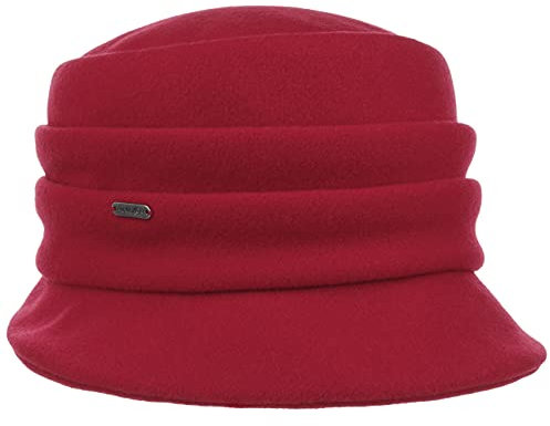 McBURN Katja Wollhut Damenhut Winterhut Hut Damen - Made in Italy mit Futter, Futter Winter Herbst-Winter - One Size rot