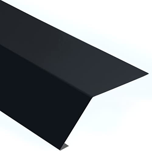 Parotec, Sotto grondaia, parafango per tetto, protezione contro umidità, vento, cedimenti, montaggio facile, alluminio antiruggine, nero, 1 m