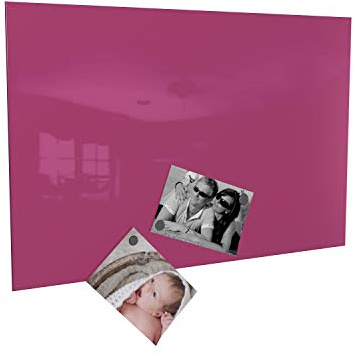 Colours-Manufaktur Magnettafel Magnetwand Metall 1,5 mm Stärke Inklusive 10 Magnete Made in Germany 50 x 110 cm Pink Rosa RAL 4010 Telemagenta Glänzend - Metall