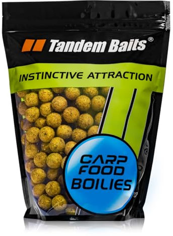 Tandem Baits Carp Food Boilies Zuckermais, Leckere Boilies für Karpfen Angeln ohne Mühe, Köder zum Große-Fische-Angeln, Karpfenzubehör für Profis & Hobby-Angler 18 mm 1 kg