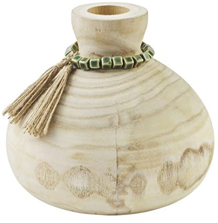 Mud Pie Paulownia Vase mit Perlen, groß