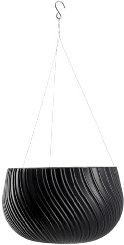 KADAX Pot Suspendu Avec Chaîne et Crochet, Pour Plantes Grimpantes, Cache-Pot Avec Insert, Protection Intérieur et Extérieur (∅ 32 cm, Anthracite)