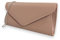 UShopUK Clutch/Handtasche, Kunstleder, einfarbig, für Brautball, Hochzeit, Abend, Party, Handtasche, medium (Hautfarbe)