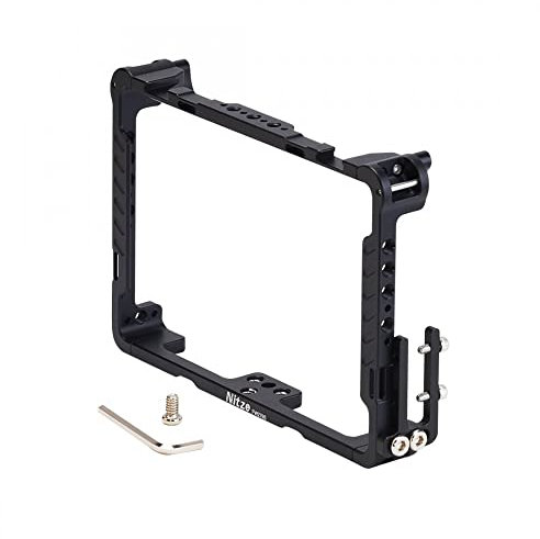 Nitze 7inch Monitor Cage w HDMI Cable Clamp Cold Shoe Mount compatible with Feelworld FW279S