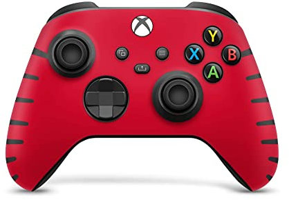 Skins4u Gamepad Wrap Aufkleber kompatibel mit Xbox Series S X Controller Design Schutz Folie Faceplate Cover Vinyl Skins Solid State rot