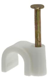 Reulin 8mm Strong Cable Clips, Pack OF 100, White 8 mm