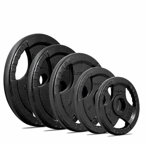 Bodymax Olympic Cast Iron Tri-Grip Weight Plates (25, Kilograms)