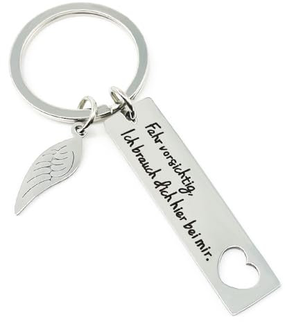 HeDaKang Schlüsselanhänger Schutzengel Glücksbringer Auto Personalisiert - Autoschlüsselanhänger mit Gravur Key Chains Geschenke Kleinigkeiten für Frauen Männer Freunden Kollegen