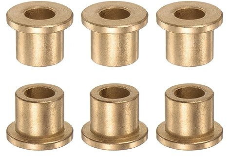QUARKZMAN 6Stk Flansch Lager Hülse 10mm Bohrung 16mm AD 16mm Länge 3mm Flansch Dicke Bronze Buchse Selbstschmierende Gleitbuchsen Hülse für Industrieanlagen