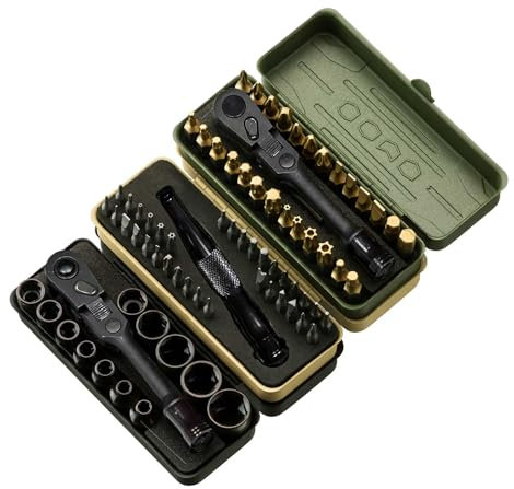 KESI Tool Torx Bit Set 77-Piece, Fully Armed Bits Ratchet Set with 1/4 Dr 29-Piece Multi Function Bits Set, 13-Piece 1/4 Dr. Low Profile Socket Set and 35-Piece Precision Bits Set