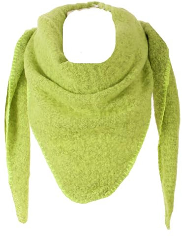 stylx Damen Schal XXL Dreieck Schal flauschig schal-tuch damen dicker dreieckstuch groß Wolle UNI Farben kuschelig (neon gelb)