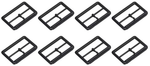 QUARKZMAN 8 Stück Metall-Rollenschnallen, 30 mm (1,2) Triglides Schieber beweglicher Riegel Gurtversteller Rechteck Keeper für Taschen Lederhandwerk (Matt Schwarz)