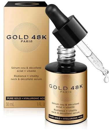 GOLD 48K - Serum für Hals und Dekolleté Strahlkraft + Vitalität - Pures Gold + Hyaluronsäure - 30 mL