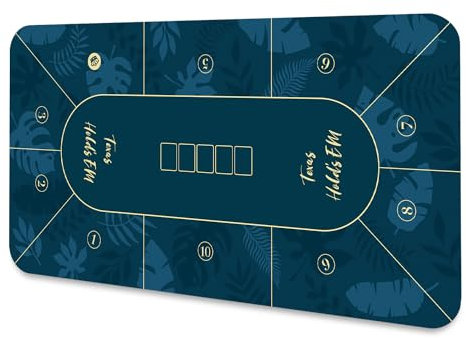 LaiEr Poker Mat Large Size Table Mat Texas Hold'em Poker Rubber Mat Poker Topper for Tables Folding Super Portable Poker Table Blackjack Top Layout Multiple Size Selection(180 * 90 * 0.2cm,Blue)