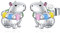 HOOHWE Capybara Ohrringe 925 Sterling Silber Capybara Schwimmring Ohrstecker für Frauen Capybara Schmuck Tier Ohrringe Geschenke Hypoallergen