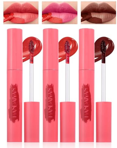 Prreal 3Pcs Peel Off Lip Stain, Long-lasting Lip Tint Stain Smooth and Matte Lip Tint, Water-resistant Lip Liner Stain, and Non-greasy Lip Tint Stain Peel Off