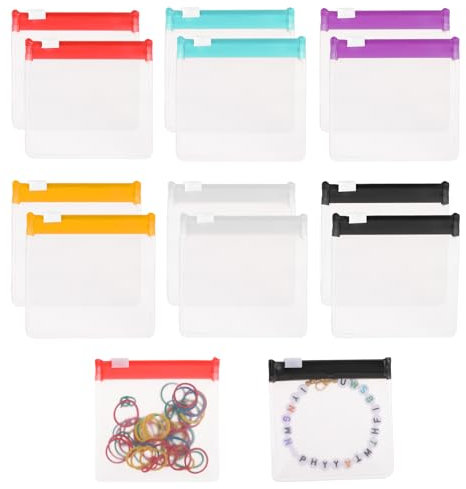 12 Tragbare Pillenbeutel aus transparentem Kunststoff, wiederverwendbar, mehrfarbig, mit Reißverschlüssen für die Organisation