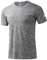 Peakwell Herren Sport T-Shirt Kurzarm Funktionsshirt Laufshirt mit Reflexstreifen für Fitness, Training, Gym (Dunkelgrau, L)