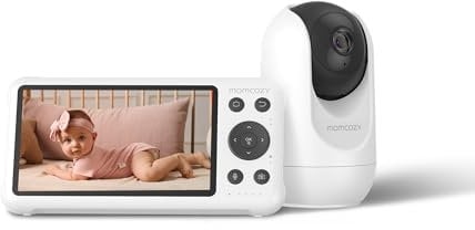 Momcozy Babyphone mit Kamera App, 5 Zoll WLAN Video Babyphone mit Kamera und Audio, 4×Zoom, Bewegungs und Weinenkennung, sicherer Zaun, klare Nachtsicht, 2-Wege-Gespräch, Foto & Videoaufzeichnung