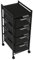 HYGRAD BUILT TO SURVIVE Black Metal Mesh Rolling Free Standing Kitchen Utility Cart Organiser Tidy Trolley With Wheels In 3 Sizes (4 Tier)