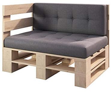 Lermowood Palettenmöbel Mp Eckbank 120 x 80 x 40 cm Natur | Europaletten Indoor und Outdoor Lounge Gartenmöbel Holz Gartenmöbel Set Lounge Möbel Terrasse Balkon Loft Stil Paletten