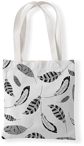 Bolso Tote Hojas Blancas Negras Tote Bag Universidad Colegio Bolsa Compra Trabajar Bolsas Tela Lavable Bolsa Compra Plegable Viajar Tote Bag Asas Largas Tote Bag Tela Juego de 3 (33x37 cm)